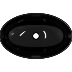 vidaXL Wasbak 54,5x35x15,5 cm gehard glas zwart