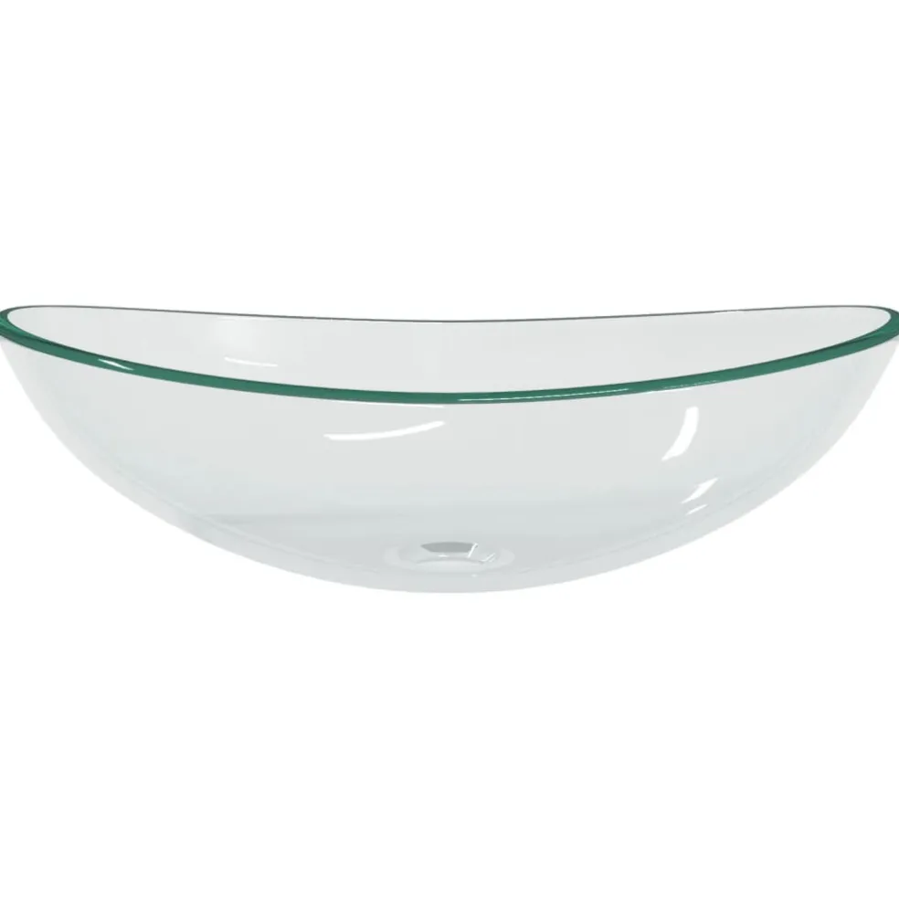 vidaXL Wasbak 54,5x35x15,5 cm gehard glas transparant