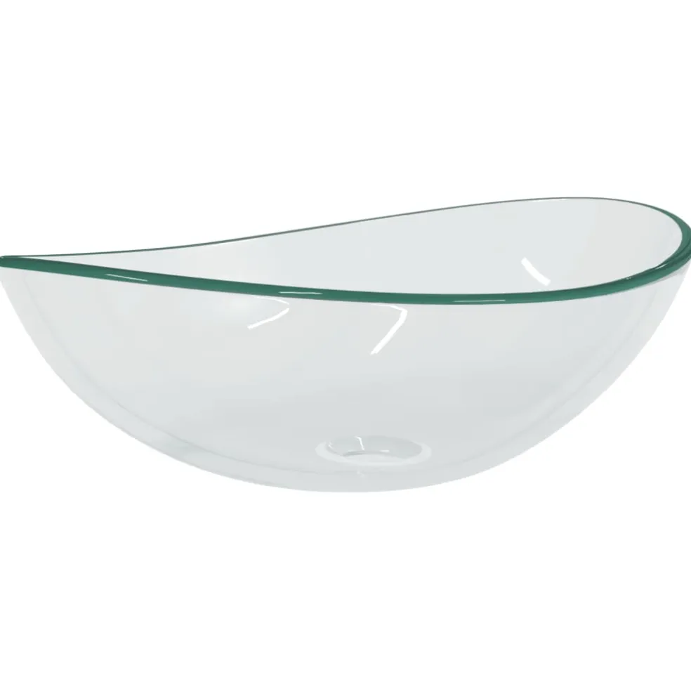 vidaXL Wasbak 54,5x35x15,5 cm gehard glas transparant