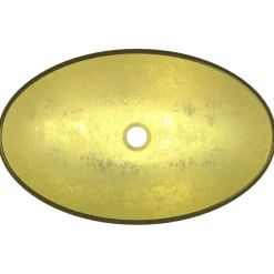 vidaXL Wasbak 54,5x35x15,5 cm gehard glas goudkleurig