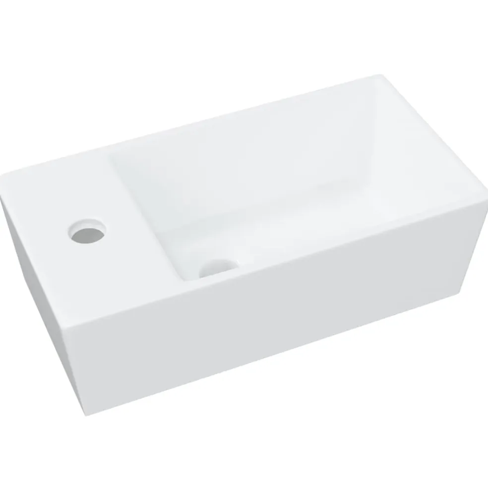 vidaXL Wasbak 48x25x15 cm keramiek wit