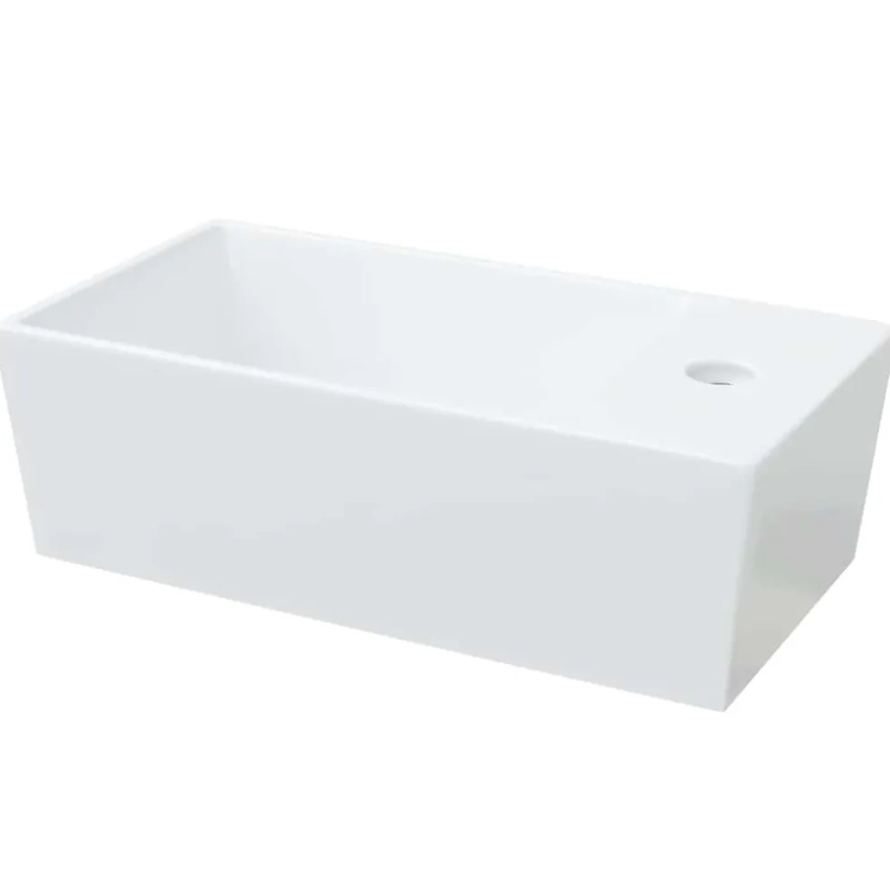 vidaXL Wasbak 48x25x15 cm keramiek wit