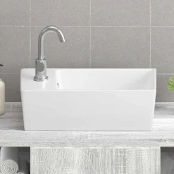 vidaXL Wasbak 48x25x15 cm keramiek wit