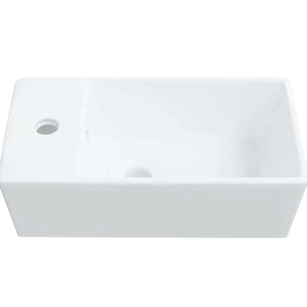 vidaXL Wasbak 48x25x15 cm keramiek wit