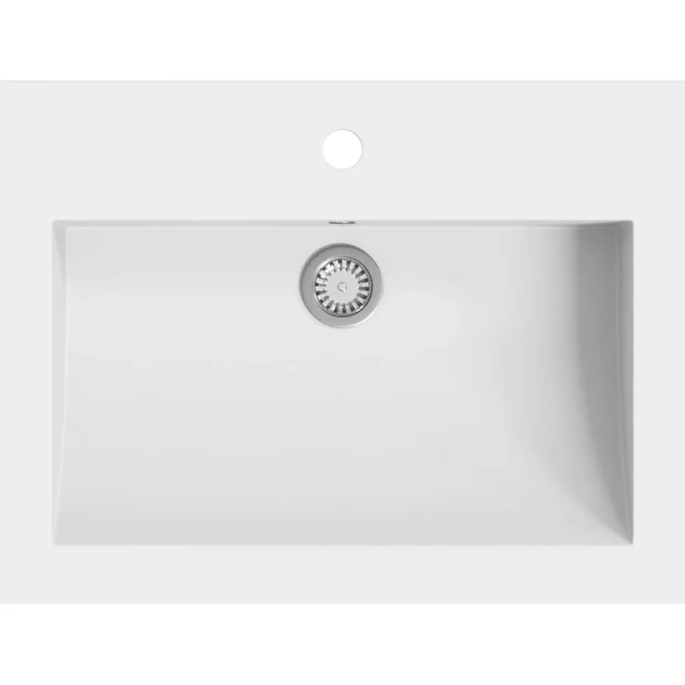 vidaXL Wasbak 600x450x120 mm graniet wit