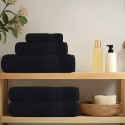 vidaXL Washandjes FROGN 2 st 30x30 cm 360 g/m² zwart