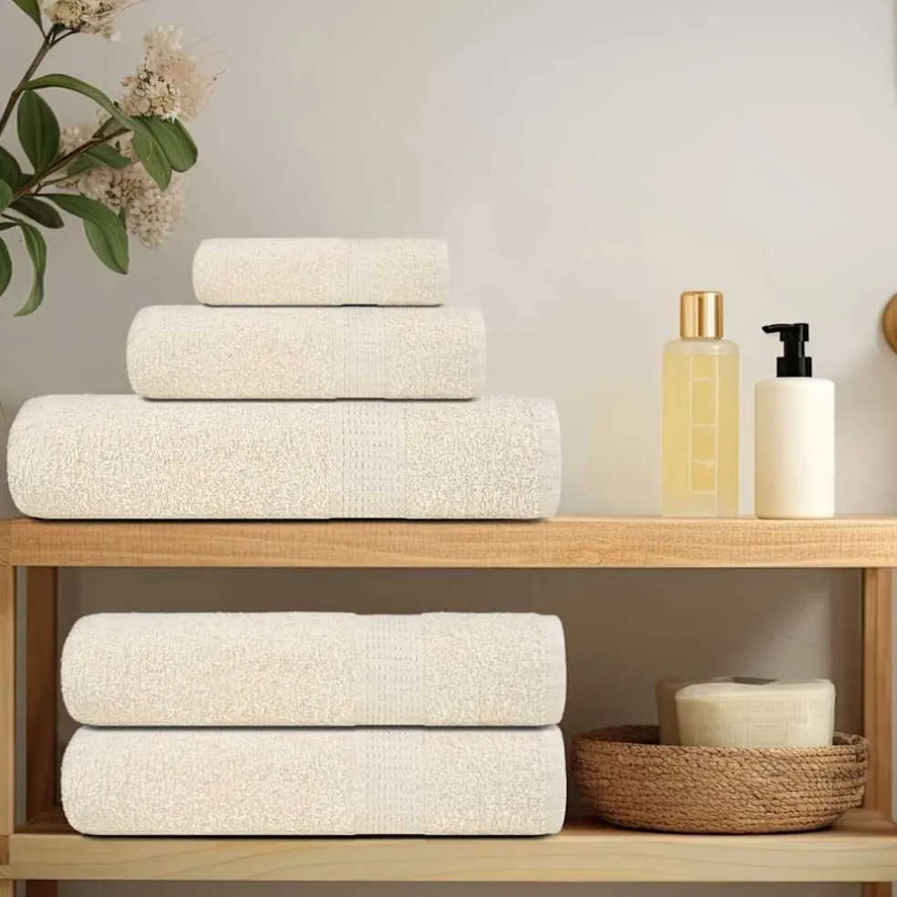 vidaXL Washandjes FROGN 2 st 30x30 cm 360 g/m² crème