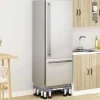 vidaXL Wasmachinebasis Grijs 67 x 67 x 21,5 cm Roestvrij staal