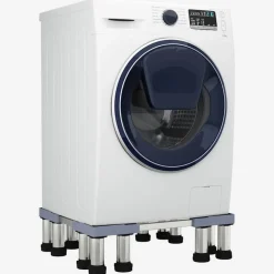 vidaXL Wasmachinebasis Grijs 67 x 67 x 21,5 cm Roestvrij staal