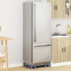 vidaXL Wasmachinebasis Grijs 67 x 67 x 12 cm Roestvrij staal