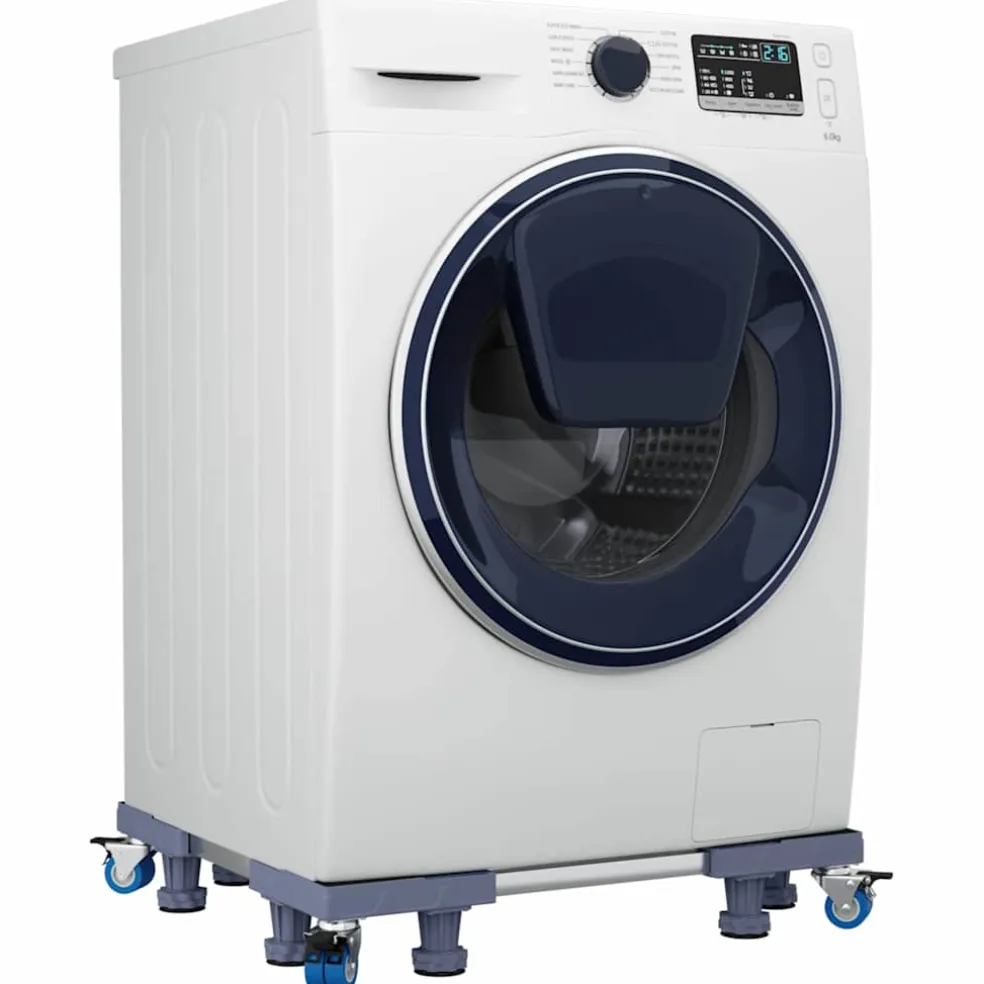 vidaXL Wasmachinebasis Grijs 66 x 66 x 12 cm Roestvrij staal