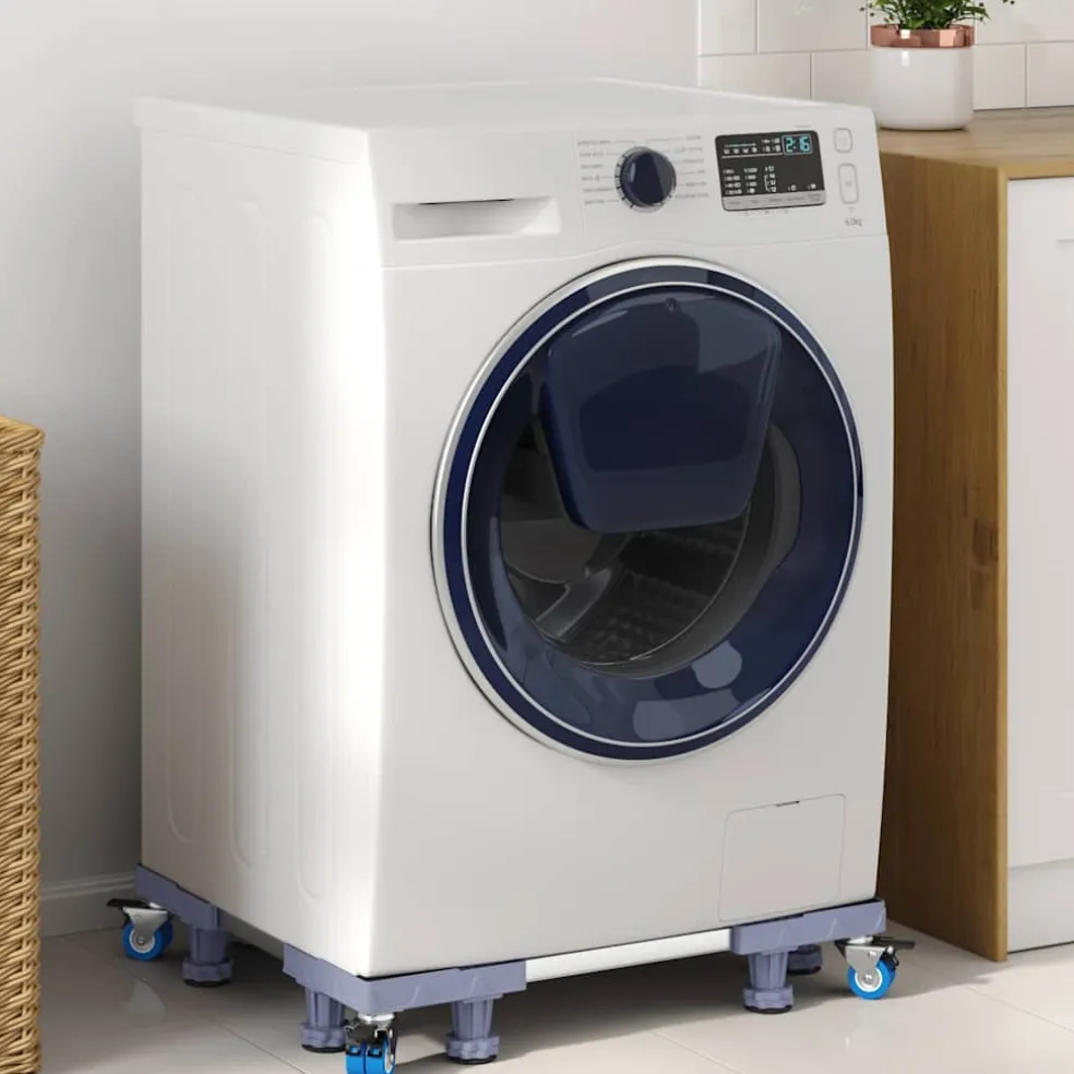 vidaXL Wasmachinebasis Grijs 66 x 66 x 12 cm Roestvrij staal