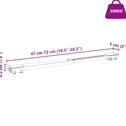 vidaXL Wasmachinebasis 2 st Zilver 72 x 5 x 4,5 cm Roestvrij staal