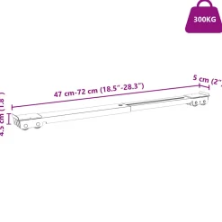 vidaXL Wasmachinebasis 2 st Zwart 72 x 5 x 4,5 cm Roestvrij staal