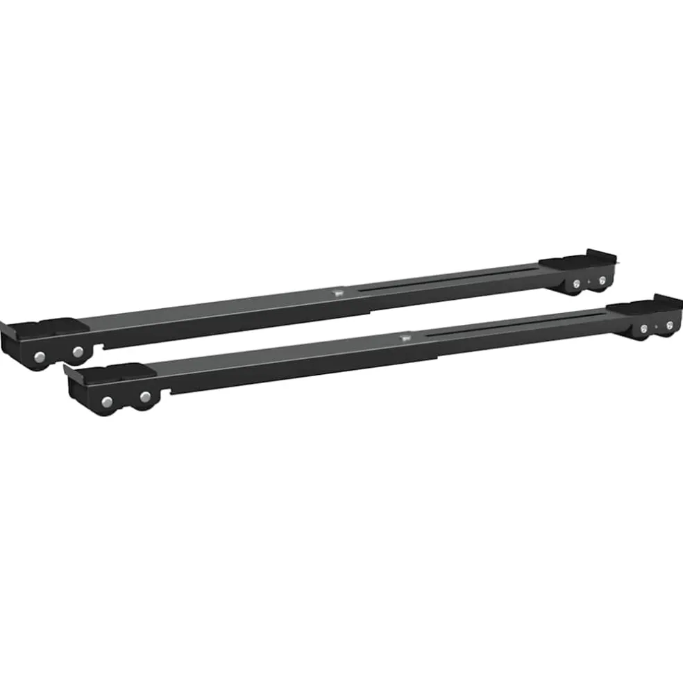 vidaXL Wasmachinebasis 2 st Zwart 72 x 5 x 4,5 cm Roestvrij staal