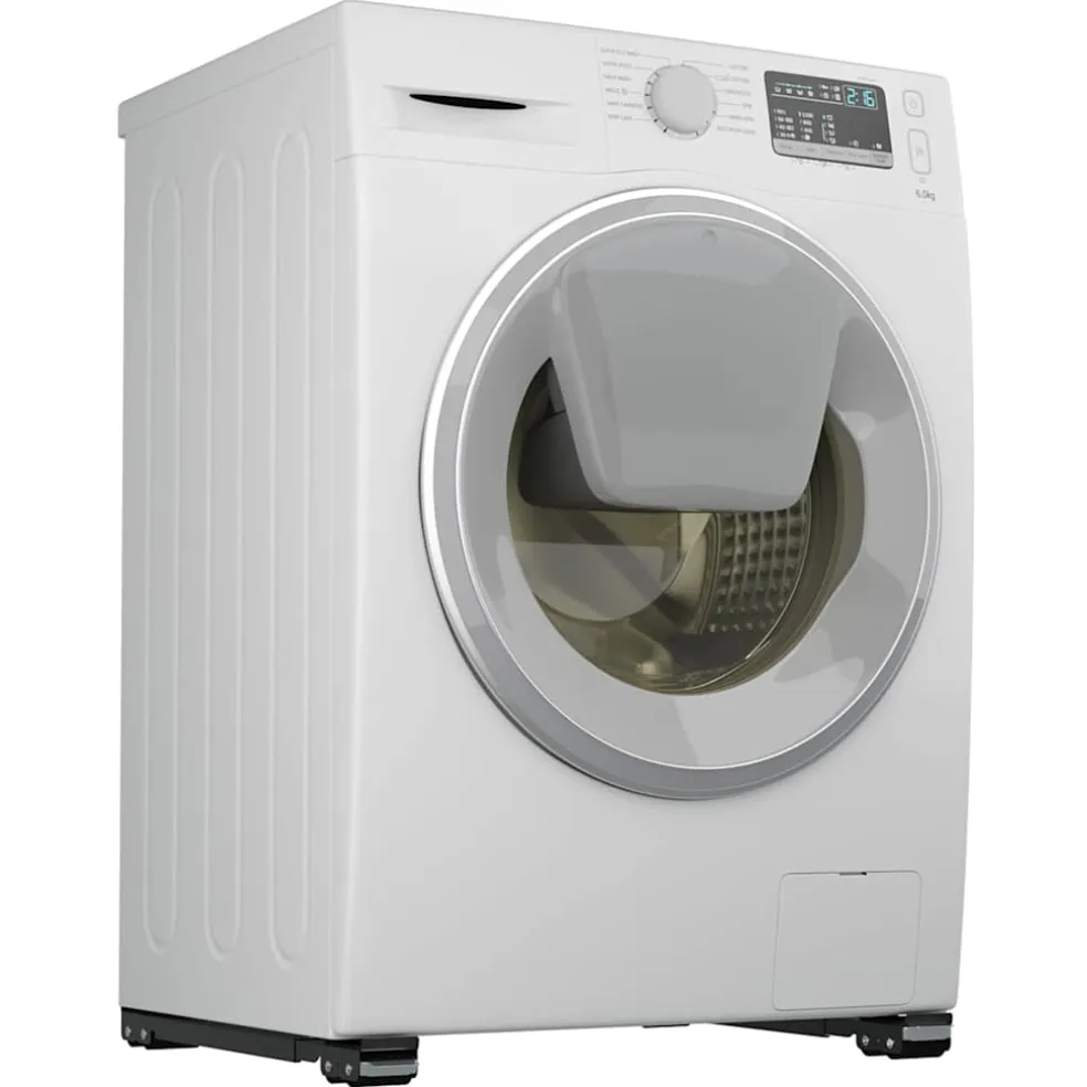 vidaXL Wasmachinebasis 2 st Zwart 72 x 5 x 4,5 cm Roestvrij staal