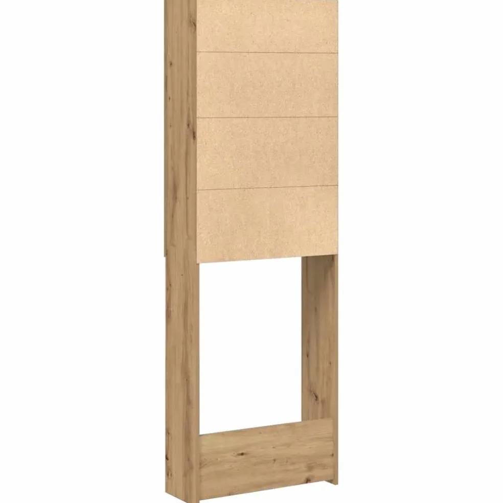 vidaXL Wasmachinekast 64x25,5x190 cm artisanaal eikenkleur