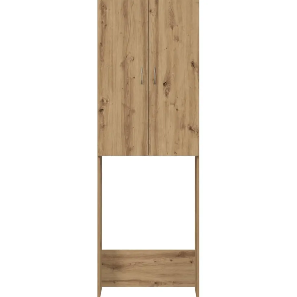 vidaXL Wasmachinekast 64x25,5x190 cm artisanaal eikenkleur