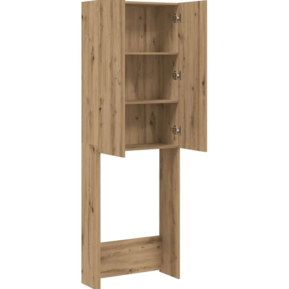 vidaXL Wasmachinekast 64x25,5x190 cm artisanaal eikenkleur
