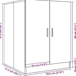 vidaXL Wasmachinekast 70,5x71,5x91,5 cm artisanaal eikenkleurig