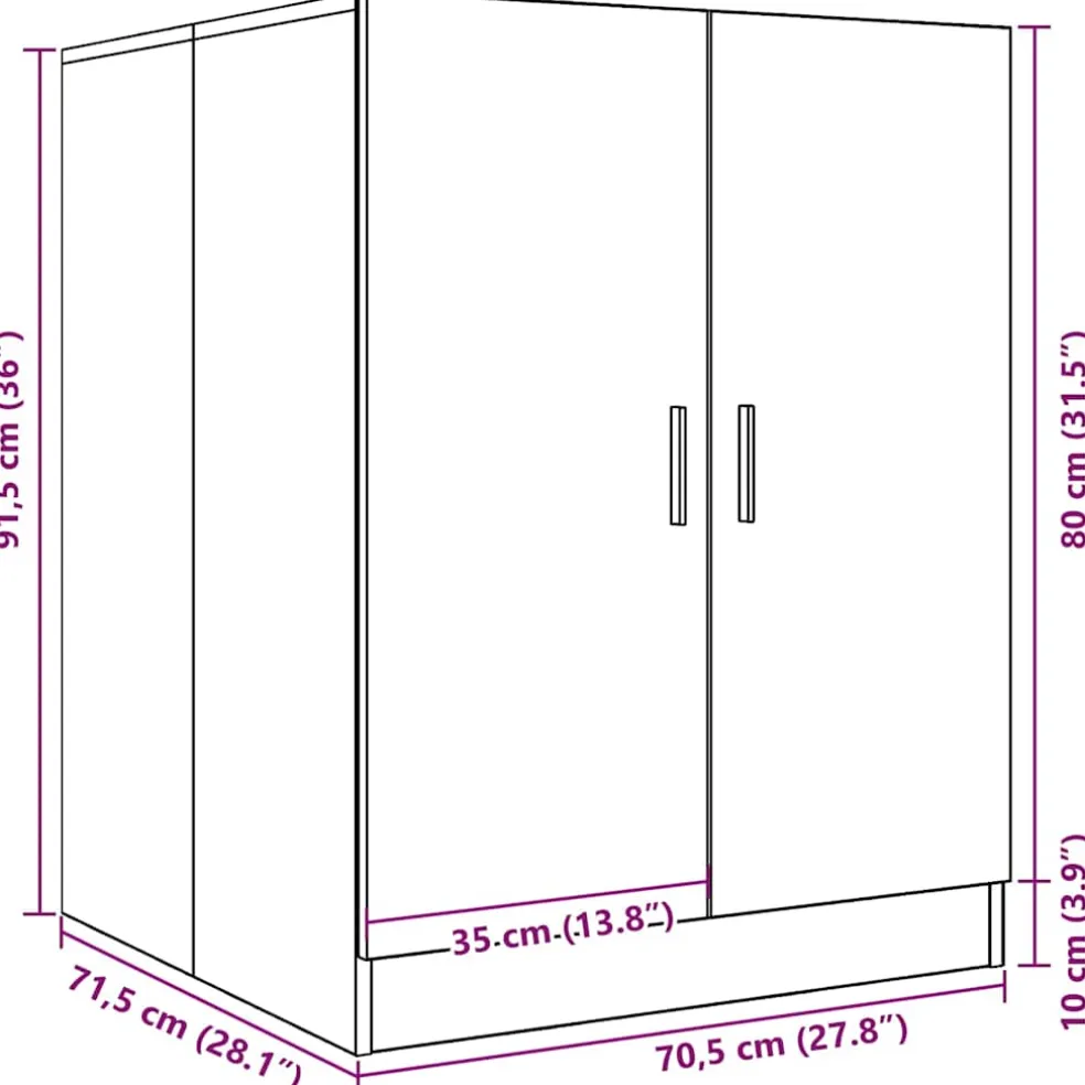 vidaXL Wasmachinekast 70,5x71,5x91,5 cm artisanaal eikenkleurig