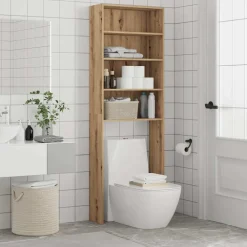 vidaXL Wasmachinekast 64x24x190 cm artisanaal eikenkleur