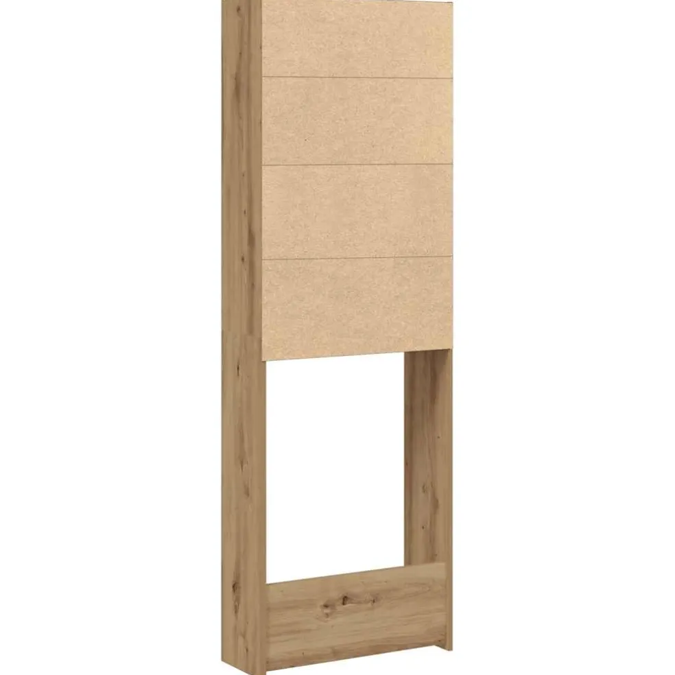 vidaXL Wasmachinekast 64x24x190 cm artisanaal eikenkleur