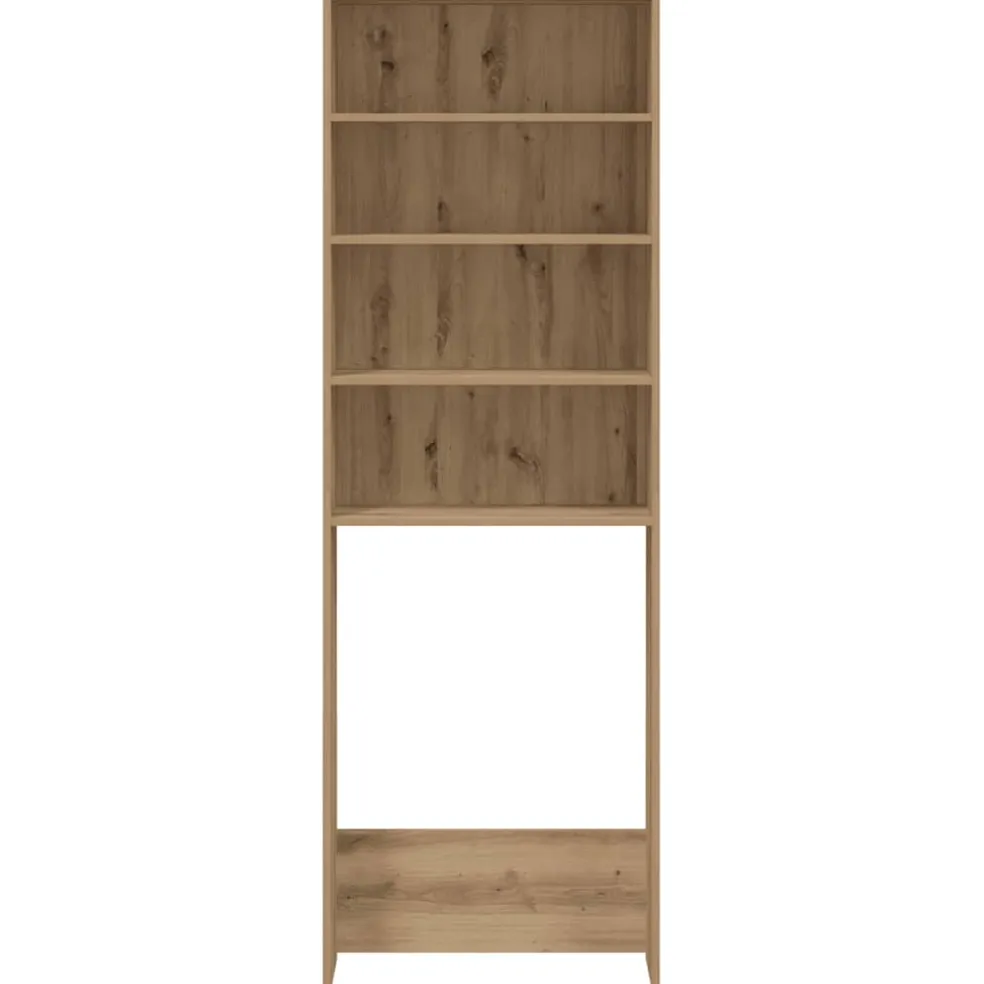 vidaXL Wasmachinekast 64x24x190 cm artisanaal eikenkleur