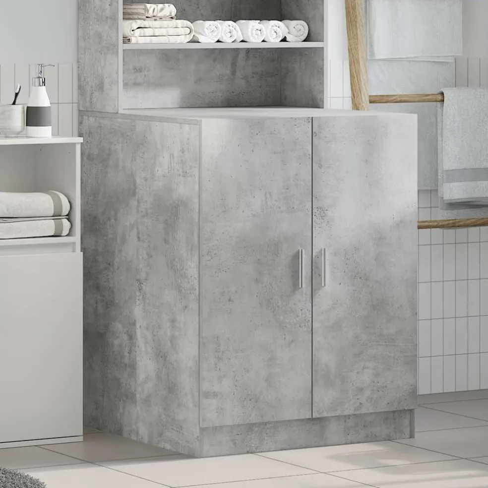 vidaXL Wasmachinekast 70,5x71,5x91,5 cm betongrijs