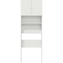 vidaXL Wasmachinekast 64x24x190 cm bewerkt hout wit