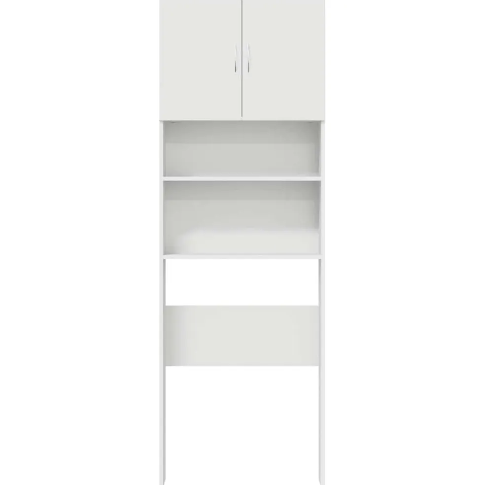vidaXL Wasmachinekast 64x24x190 cm bewerkt hout wit