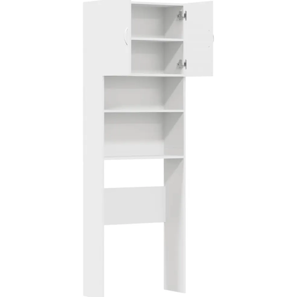 vidaXL Wasmachinekast 64x24x190 cm bewerkt hout wit