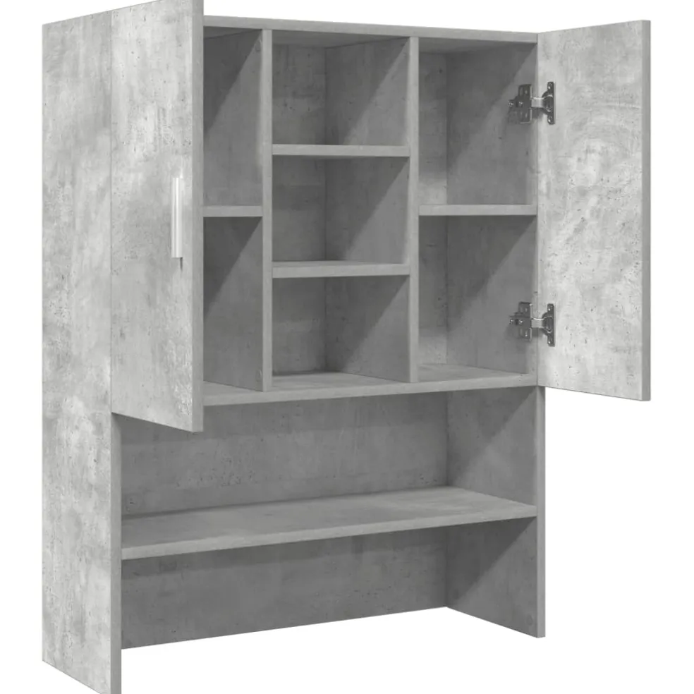 vidaXL Wasmachinekast 70,5x25,5x90 cm betongrijs