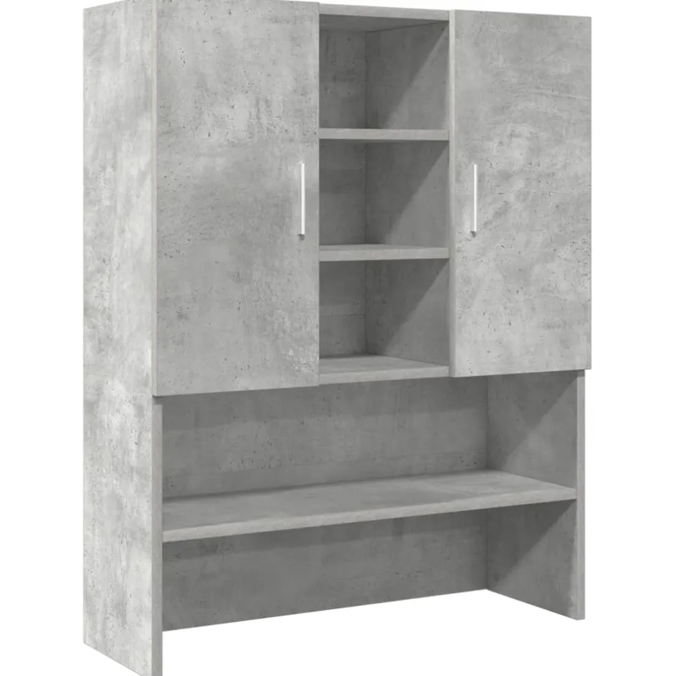 vidaXL Wasmachinekast 70,5x25,5x90 cm betongrijs