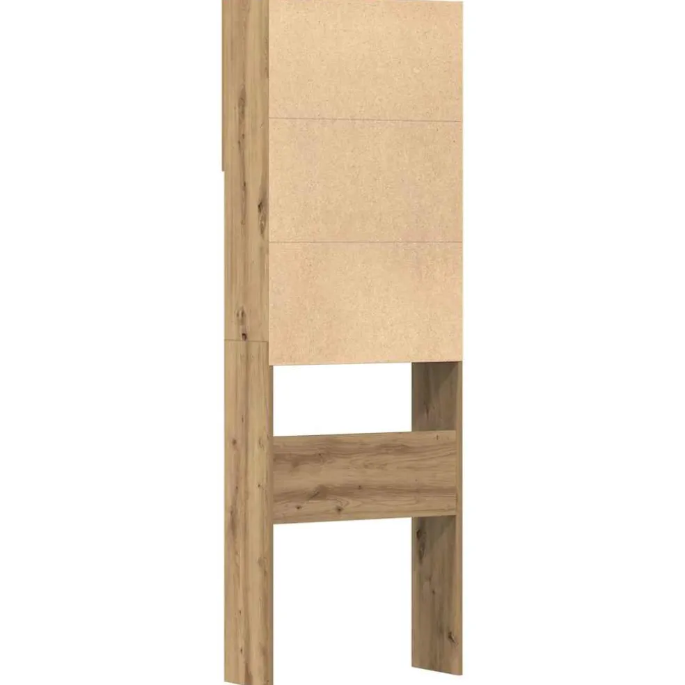 vidaXL Wasmachinekast 64x24x190 cm bewerkt hout artisanaal eikenkleur