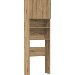 vidaXL Wasmachinekast 64x24x190 cm bewerkt hout artisanaal eikenkleur