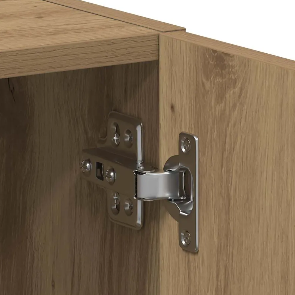 vidaXL Wasmachinekast 64x24x190 cm bewerkt hout artisanaal eikenkleur