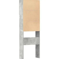 vidaXL Wasmachinekast 64x24x190 cm bewerkt hout betongrijs