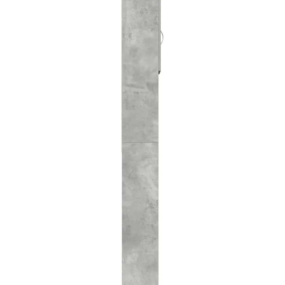 vidaXL Wasmachinekast 64x24x190 cm bewerkt hout betongrijs