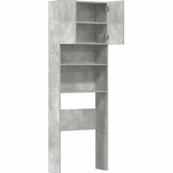 vidaXL Wasmachinekast 64x24x190 cm bewerkt hout betongrijs