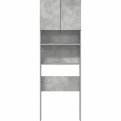 vidaXL Wasmachinekast 64x24x190 cm bewerkt hout betongrijs