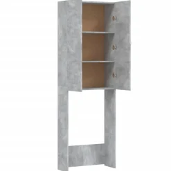 vidaXL Wasmachinekast 64x25,5x190 cm betongrijs