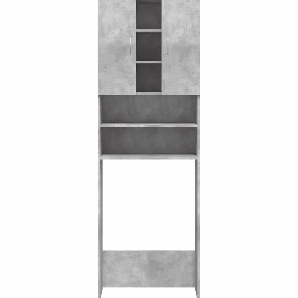 vidaXL Wasmachinekast 64x25,5x190 cm betongrijs