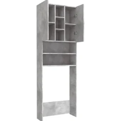vidaXL Wasmachinekast 64x25,5x190 cm betongrijs