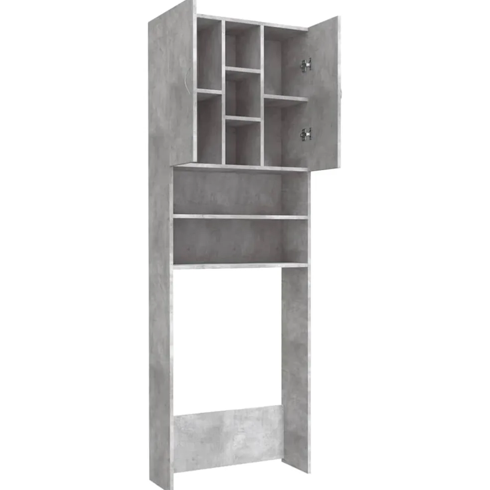 vidaXL Wasmachinekast 64x25,5x190 cm betongrijs