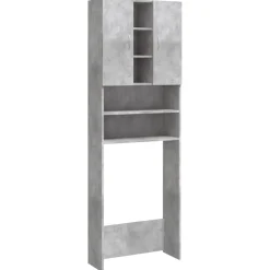 vidaXL Wasmachinekast 64x25,5x190 cm betongrijs
