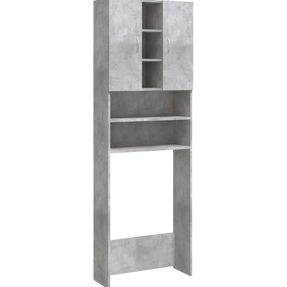 vidaXL Wasmachinekast 64x25,5x190 cm betongrijs