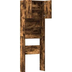 vidaXL Wasmachinekast 64x24x190 cm bewerkt hout gerookt eikenkleurig