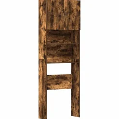 vidaXL Wasmachinekast 64x24x190 cm bewerkt hout gerookt eikenkleurig