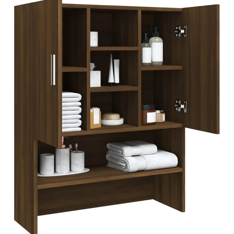 vidaXL Wasmachinekast 70,5x25,5x90 cm bruin eikenkleur